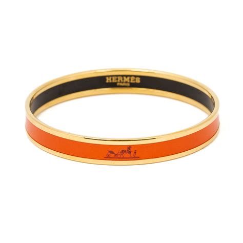 hermes enamel bangle orange